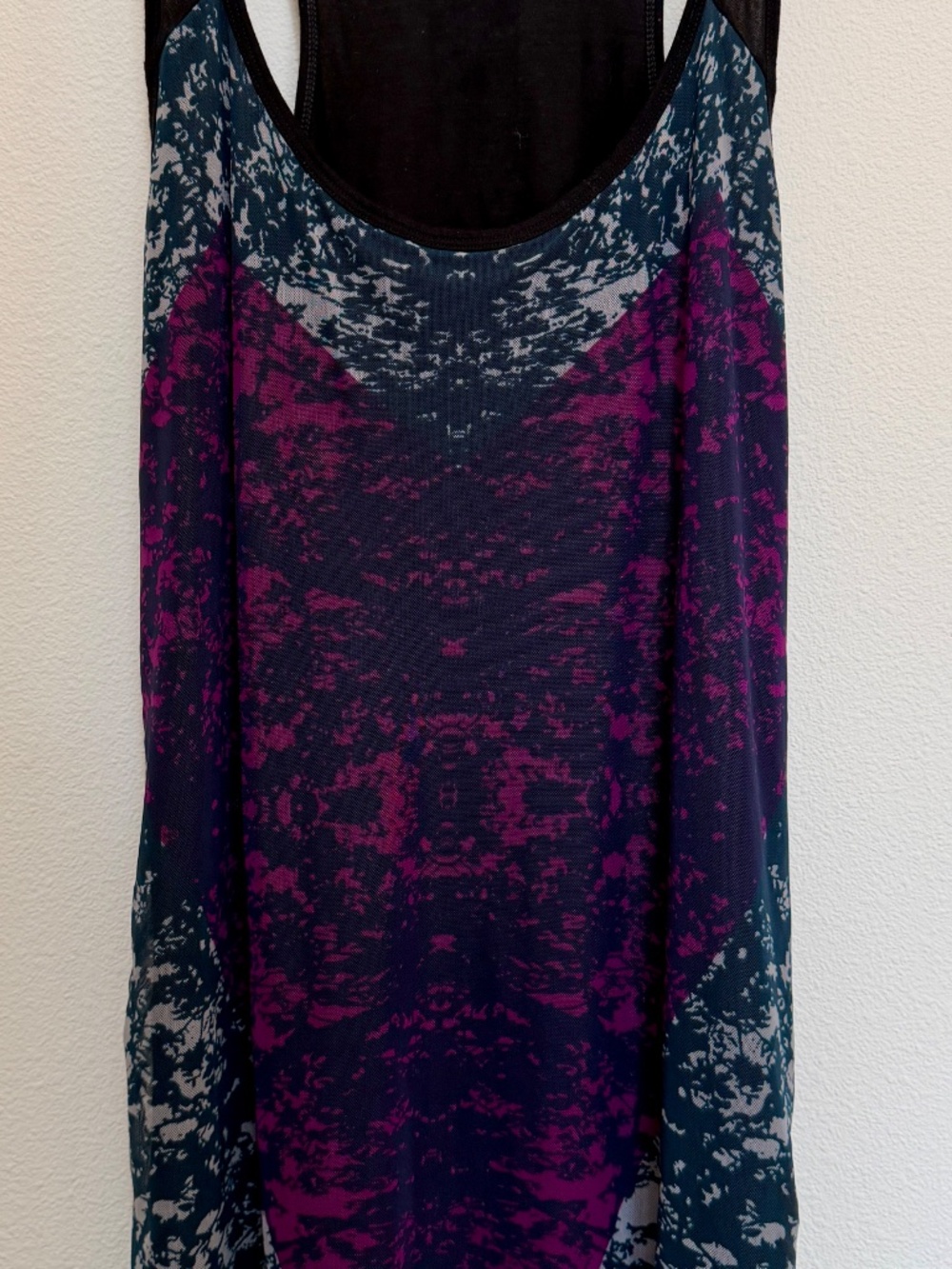 CAbi Heart of Love Racerback Tee Black Purple Tunic Top M, #559